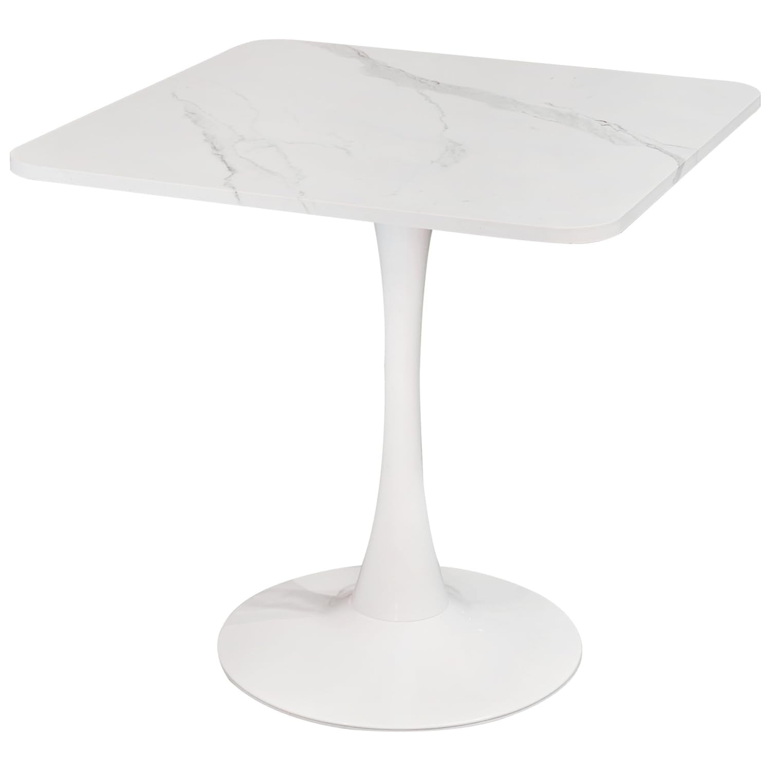 30-Inch Round Dining Table with Faux Marble Top