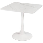 30-Inch Round Dining Table with Faux Marble Top