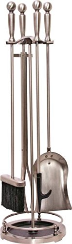 5-Piece Fireplace Tool Set with Stand