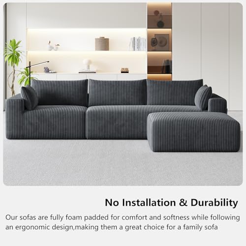 108" Modern Modular L-Shaped Sectional Sofa with Chaise