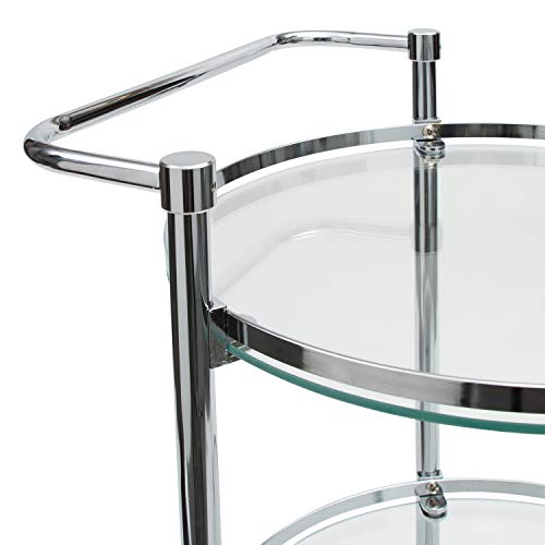 3-Tier Rolling Glass Serving Cart