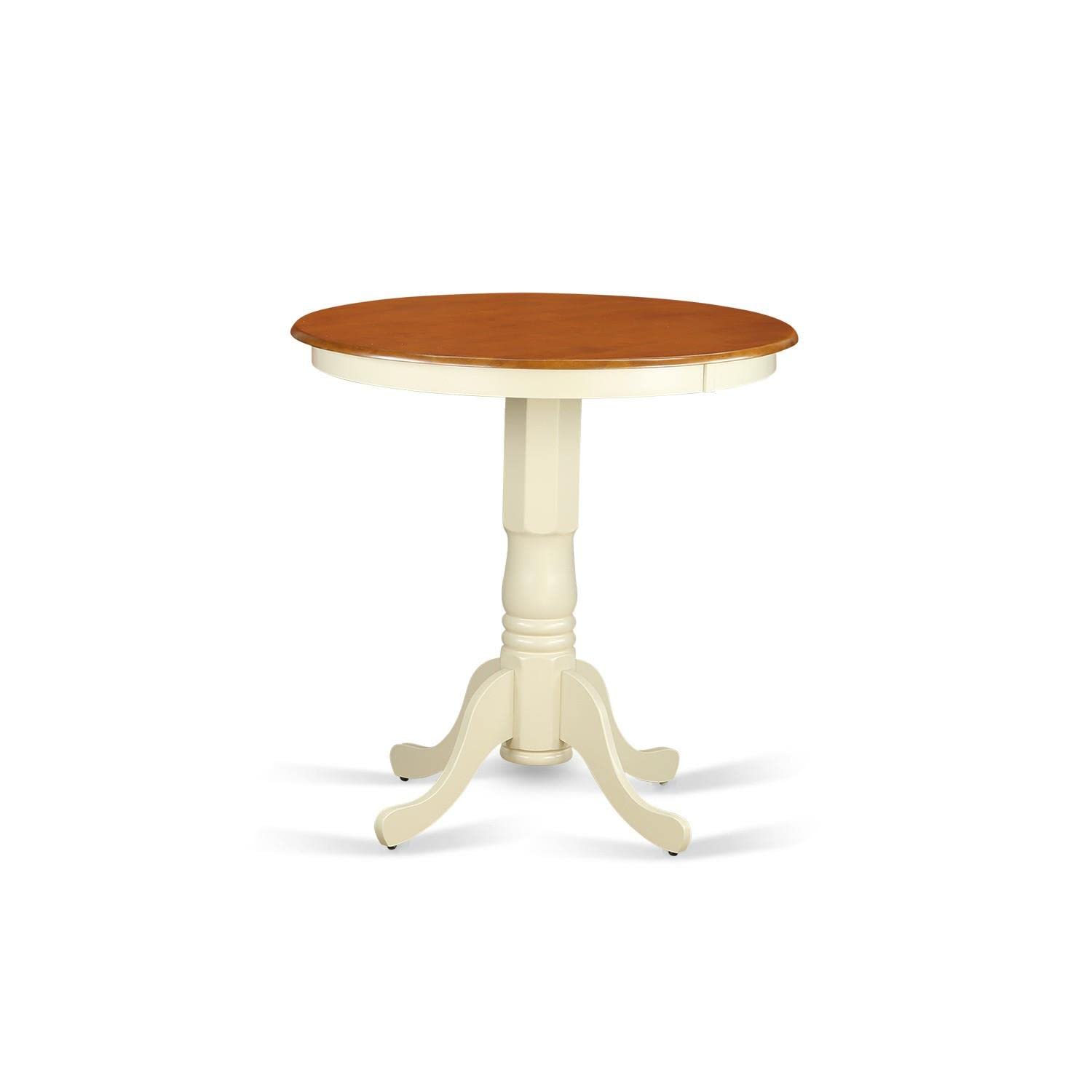 3-Piece Counter Height Dining Set with Round Table and Upholstered Chairs