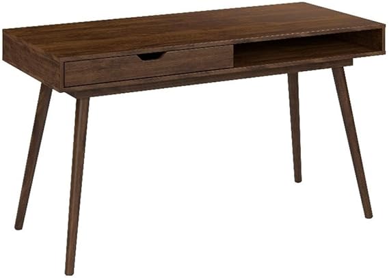 54W Writing Desk with Storage in Dark Walnut