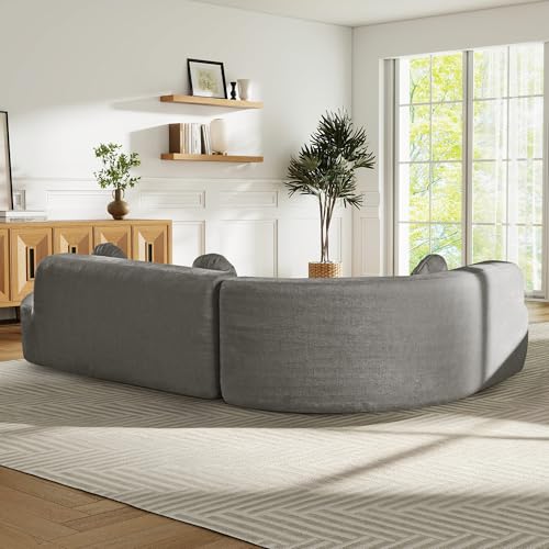 Curved Sectional Sofa with Round Cushions