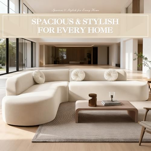 Curved Sectional Sofa L-Shaped 4 Seater