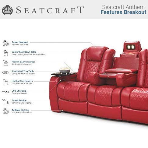 Home Theater Reclining Sofa with Fold-Down Table