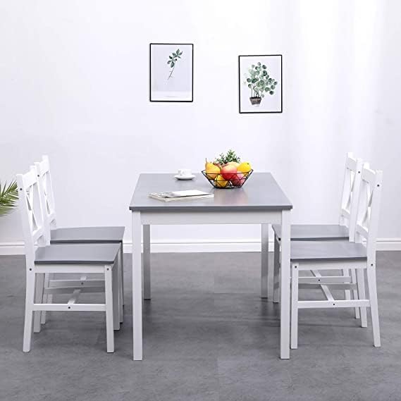 5-Piece Dining Table Set with 4 Chairs
