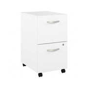 2 Drawer Mobile File Cabinet White