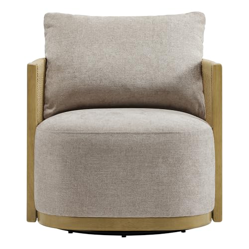 Braid Swivel Accent Chair with Paper Cord and Wood Frame