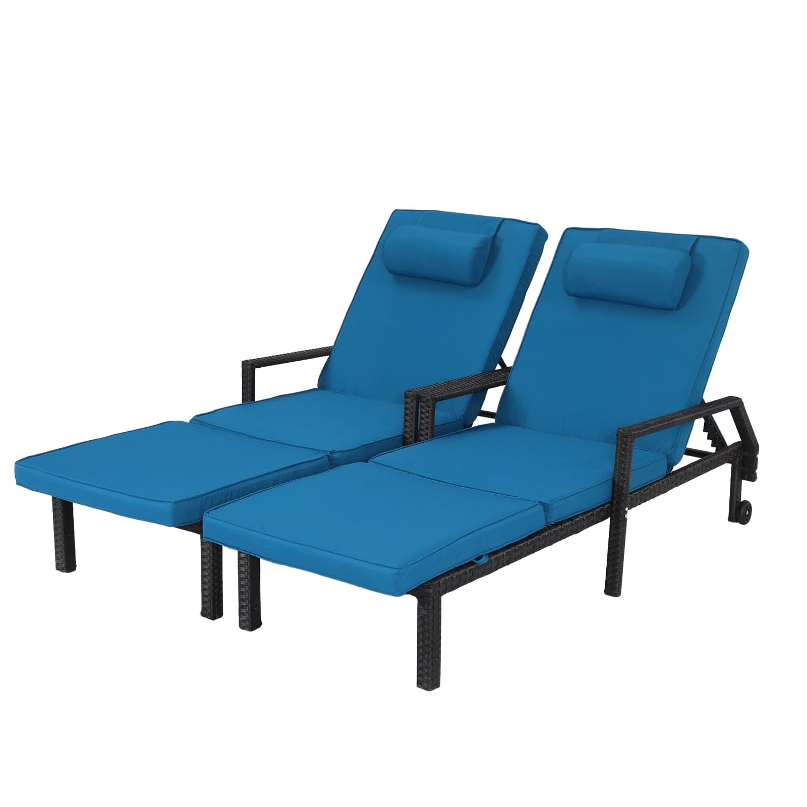 Adjustable Patio Chaise Lounge Set with Cushions