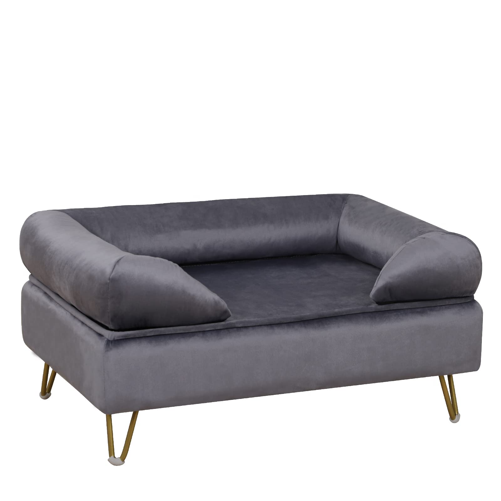 Velvet Pet Sofa Bed with Wooden Frame