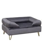 Velvet Pet Sofa Bed with Wooden Frame