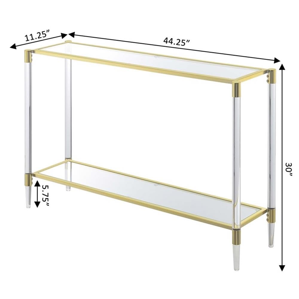 Royal Crest 2-Tier Acrylic Glass Console Table