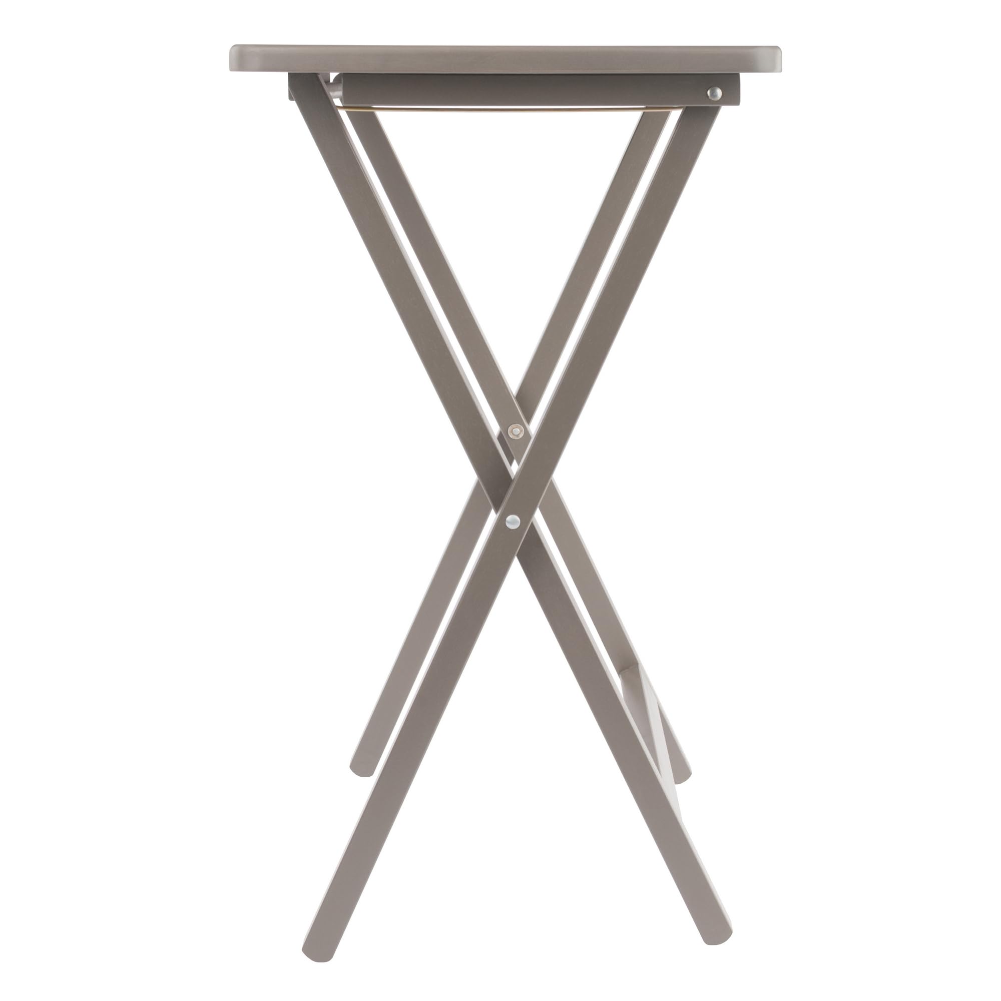 4 Snack Tables with Storage Stand Oyster Gray