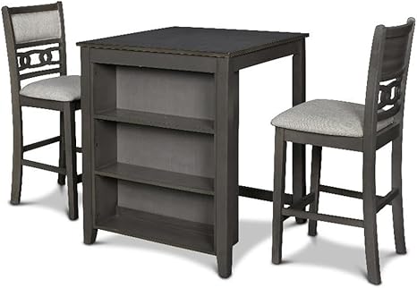 Counter Table with Storage and Chairs