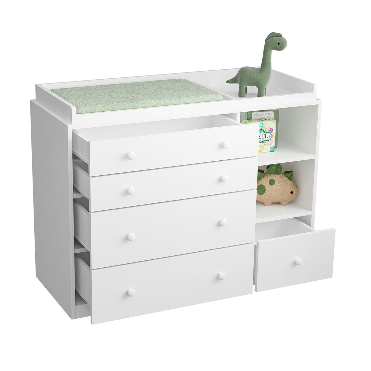 Baby Changing Table Dresser with 5 Drawers