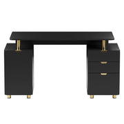 Executive Desk with 3 Drawers and Storage Cabinet