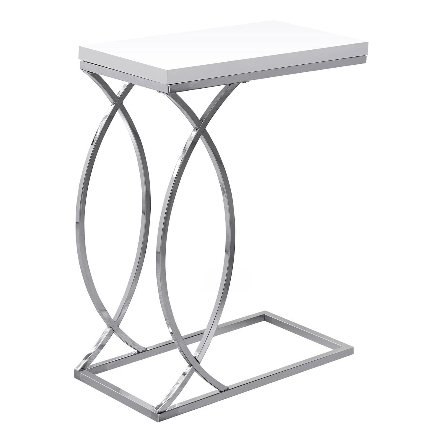 Accent End Snack Table White 25H