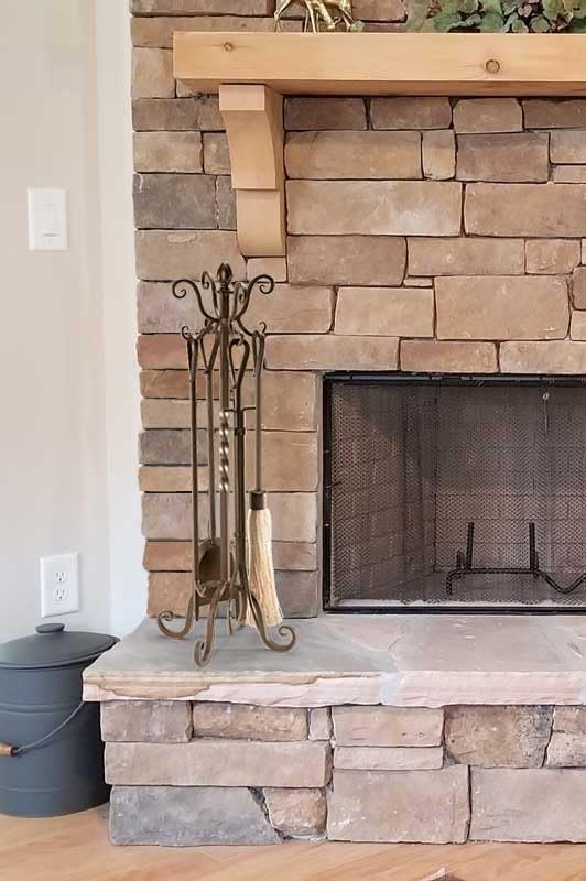 Victorian Fireplace Tool Set Brushed Bronze