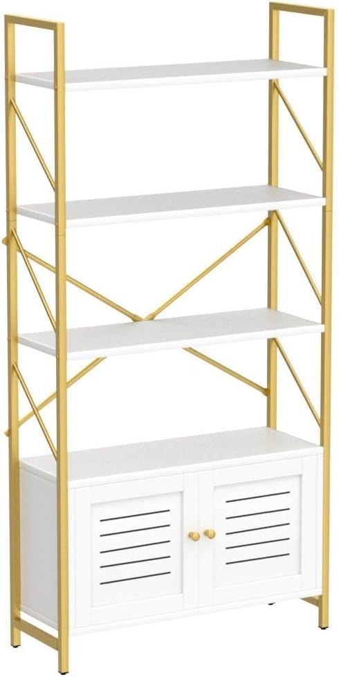 5-Tier Bookshelf with Storage Cabinet
