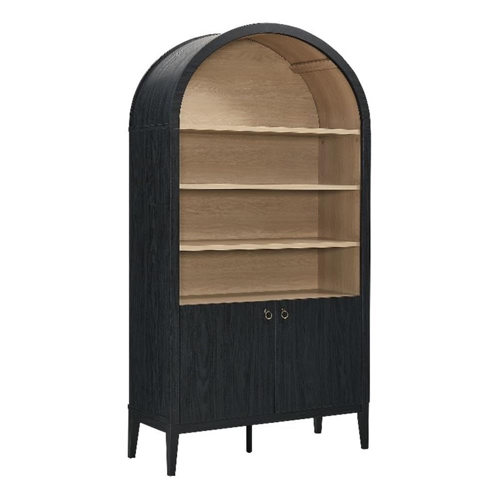 Tall Arched Storage Display Cabinet - 74 Inch Bookshelf