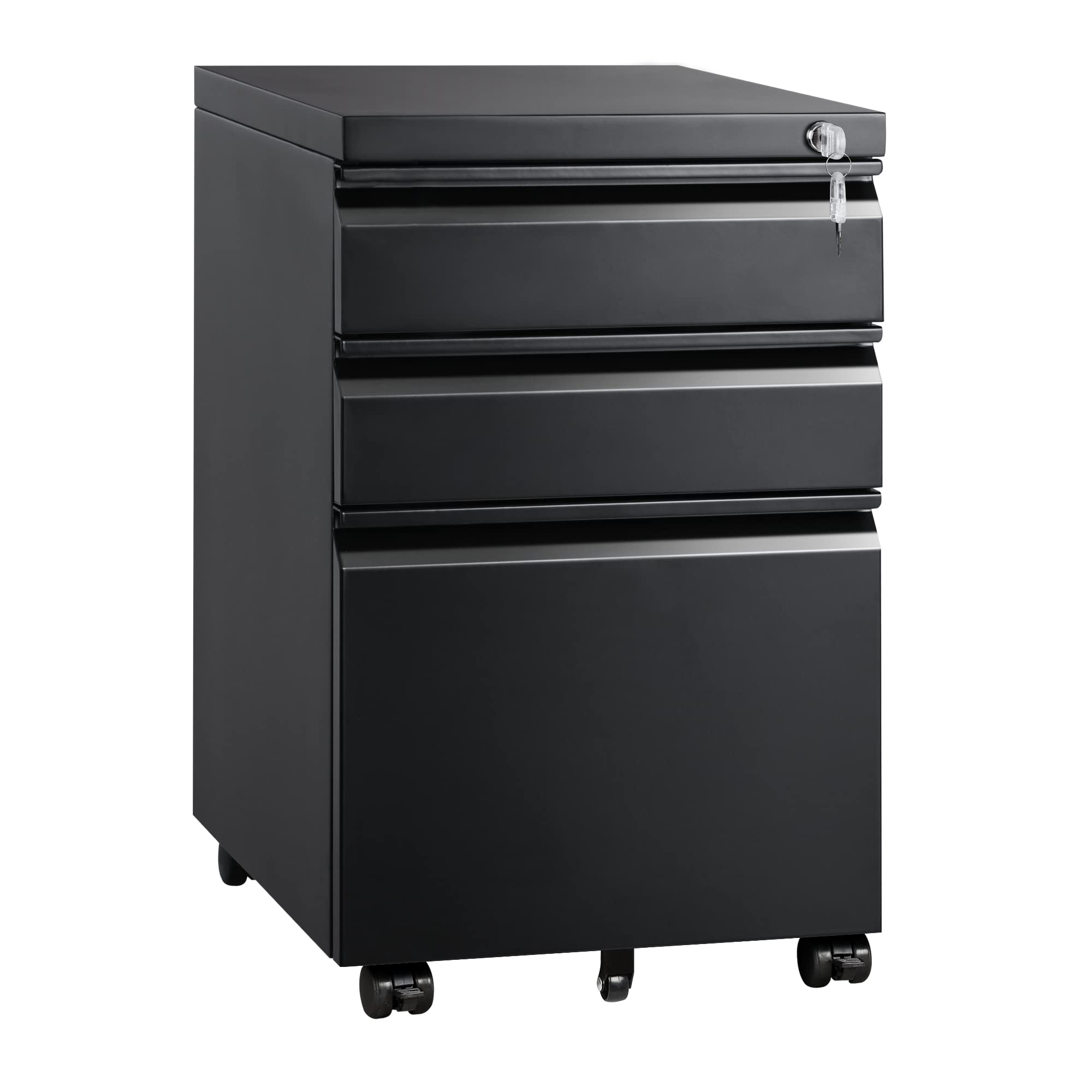 3 Drawer Mobile File Cabinet with Lock