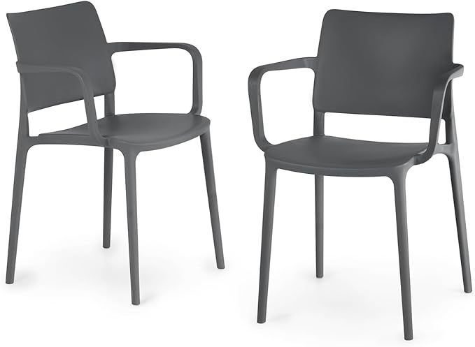 Stackable Outdoor Dining Armchair Set of 2
