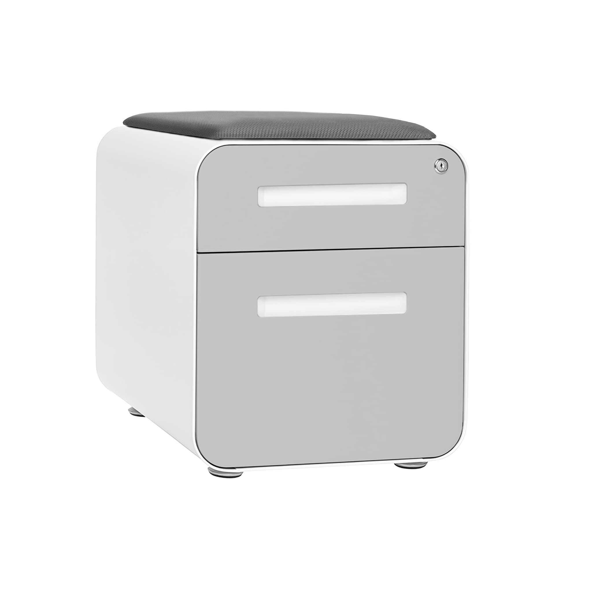 2-Drawer Mobile File Cabinet with Cushion Seat