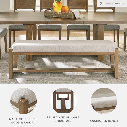 Farmhouse Upholstered Dining Bench