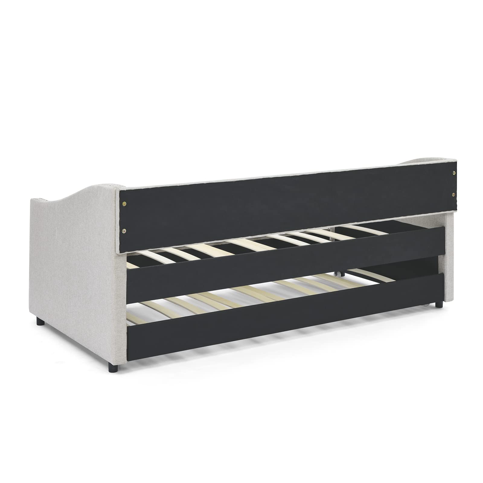 Twin Daybed with Trundle and Upholstered Sofa Bed