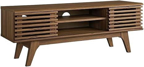 70" Mid-Century Modern TV Stand with Sliding Doors