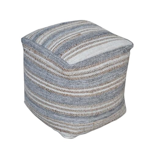 18" Square Wool Pouf Ottoman