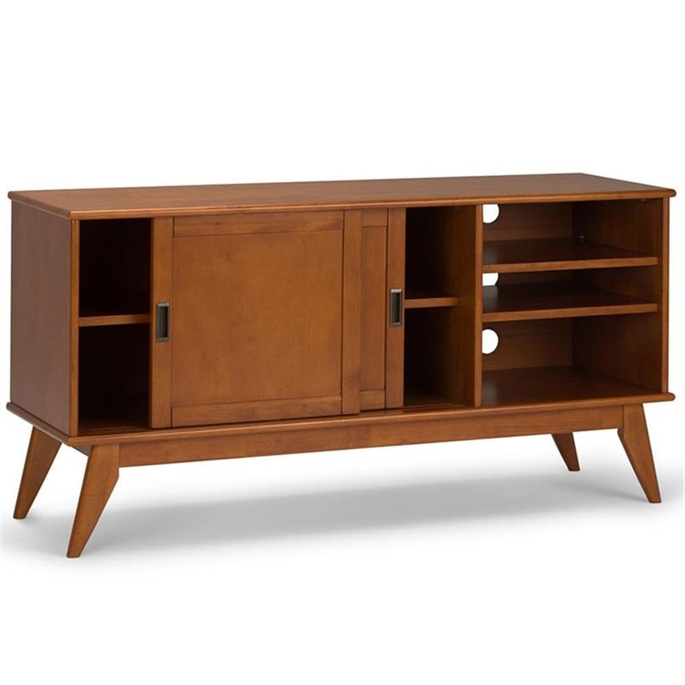 Mid Century TV Media Stand with Sliding Doors