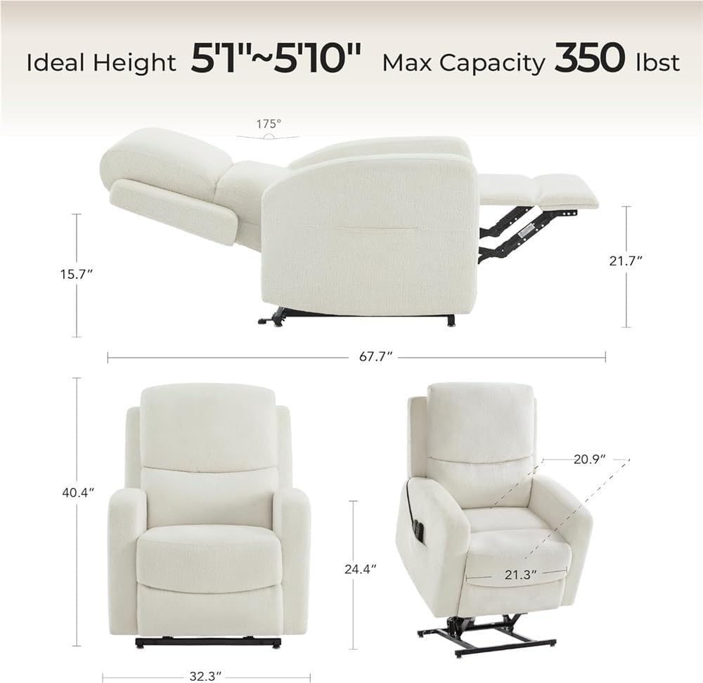 Electric Power Lift Recliner Chair with Heat and Massage