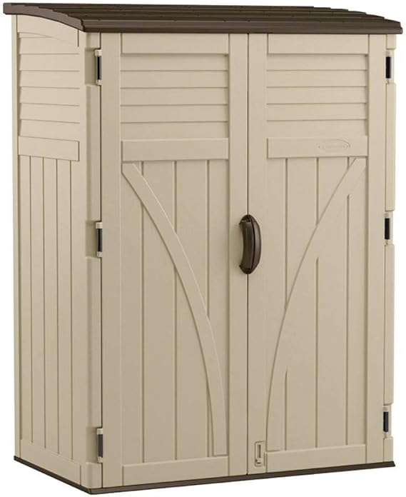 Outdoor Storage Cabinet Waterproof Resin Vertical Shed 54 Cu Ft