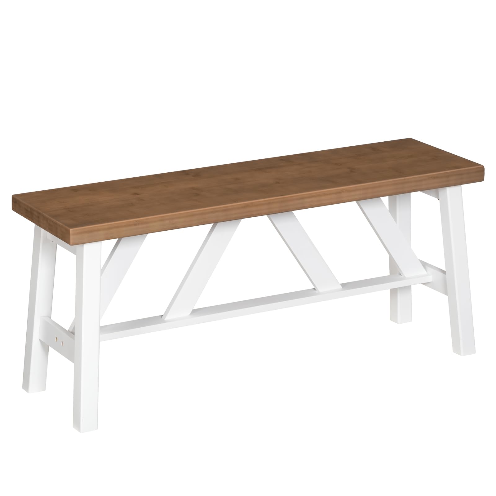 Bamboo Dining Bench 39.4 Inch Farmhouse Kitchen Table Bench