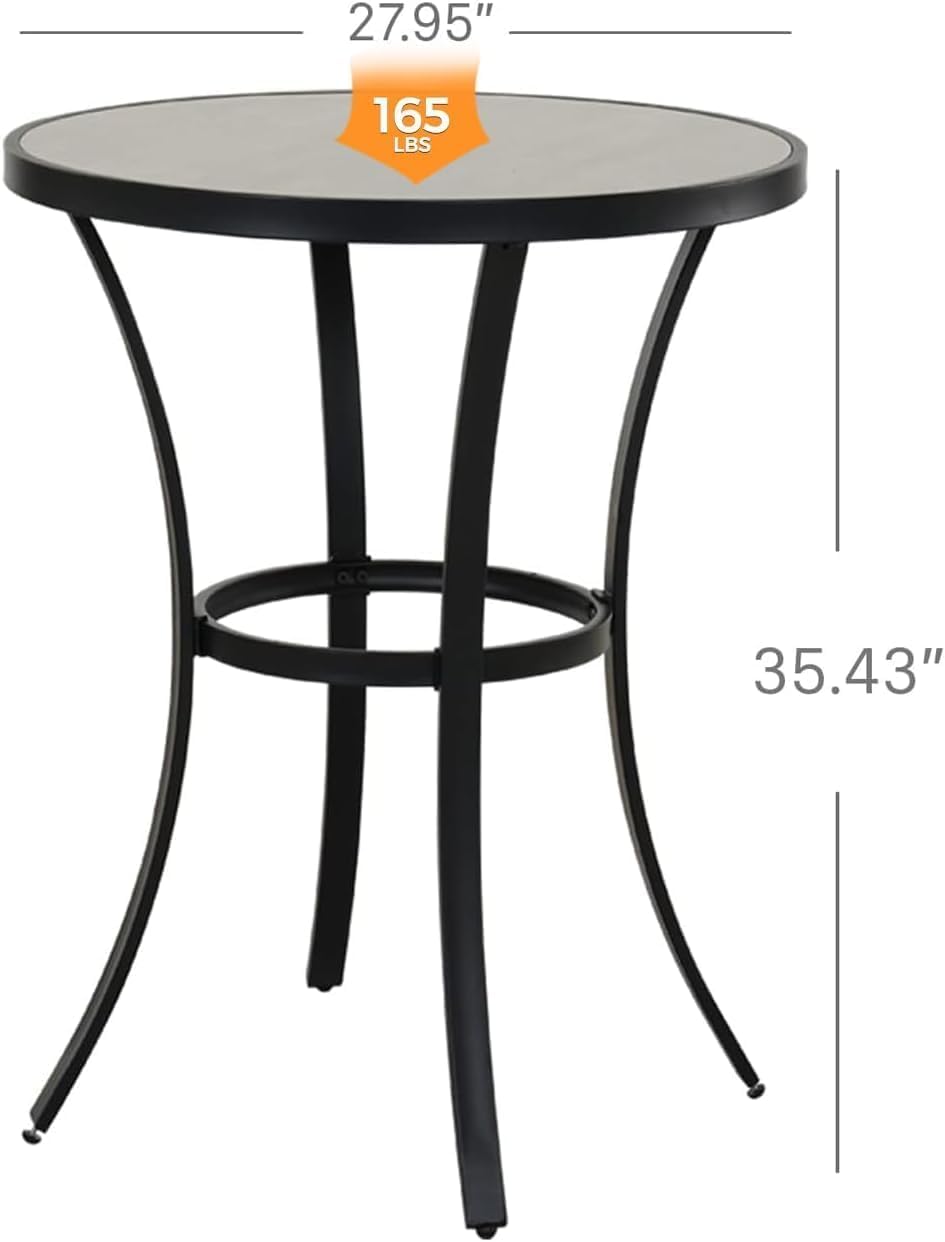 3-Piece Outdoor Swivel Bar Stool Set with Table