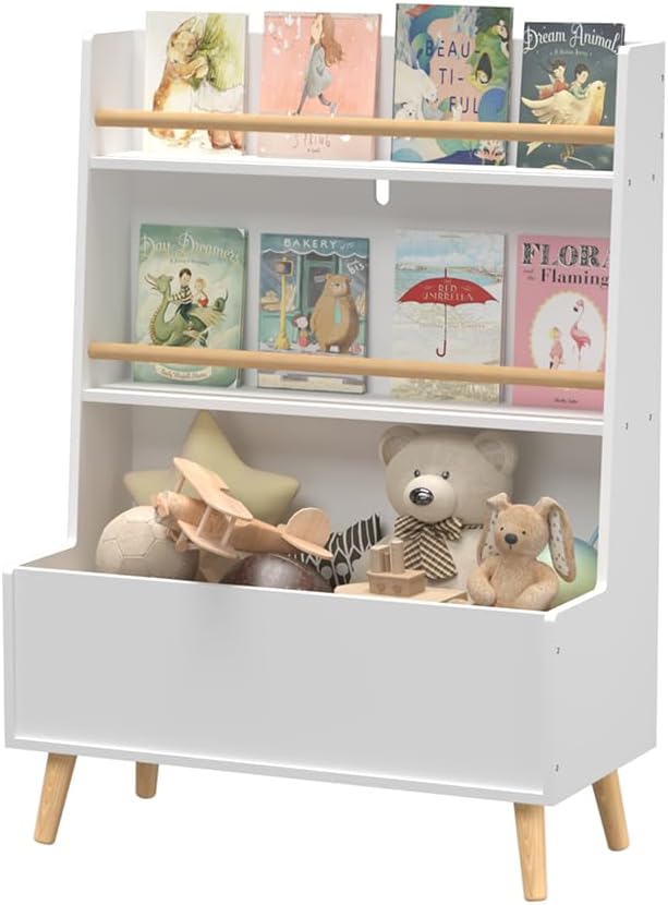 Kids 3-Tier Bookshelf with Toy Storage