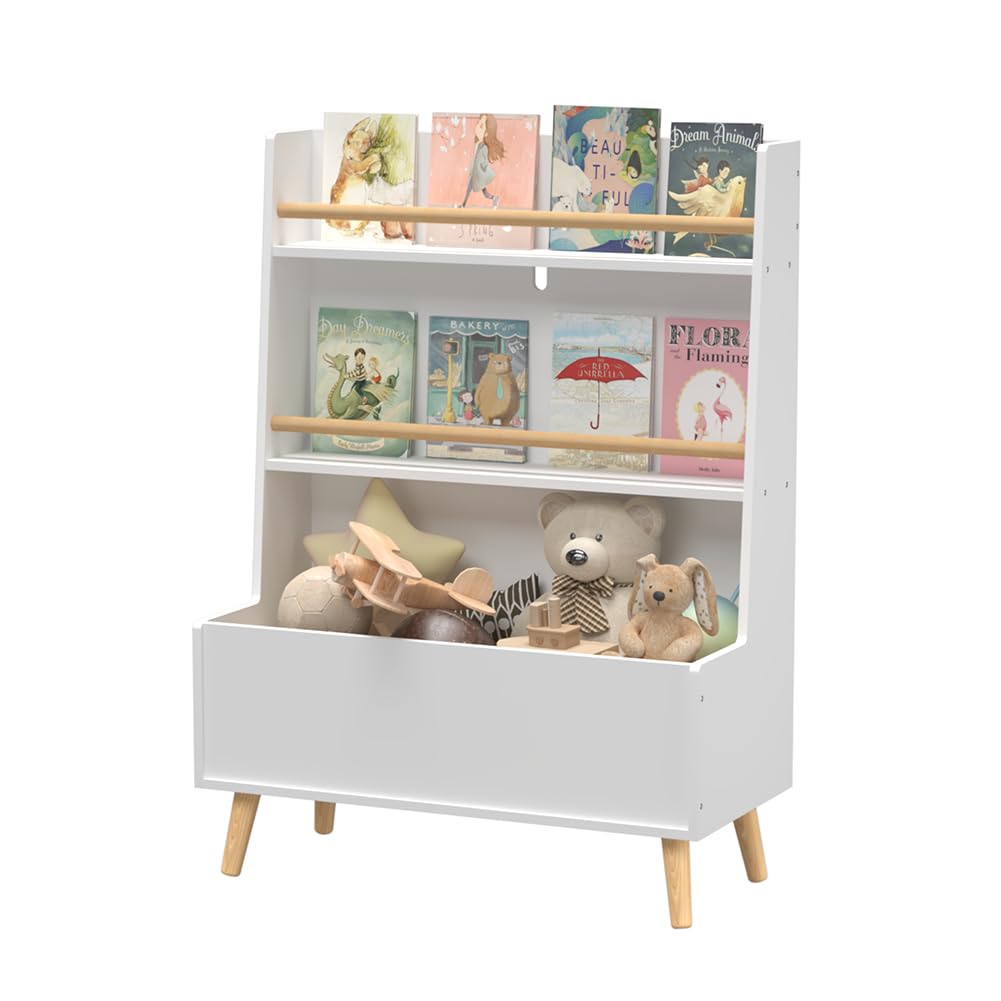 Kids 3-Tier Bookshelf with Toy Storage