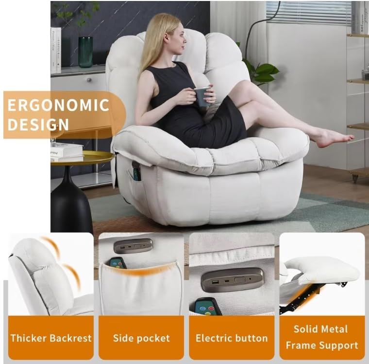 Electric Lift Recliner Chair with Massage and Heat