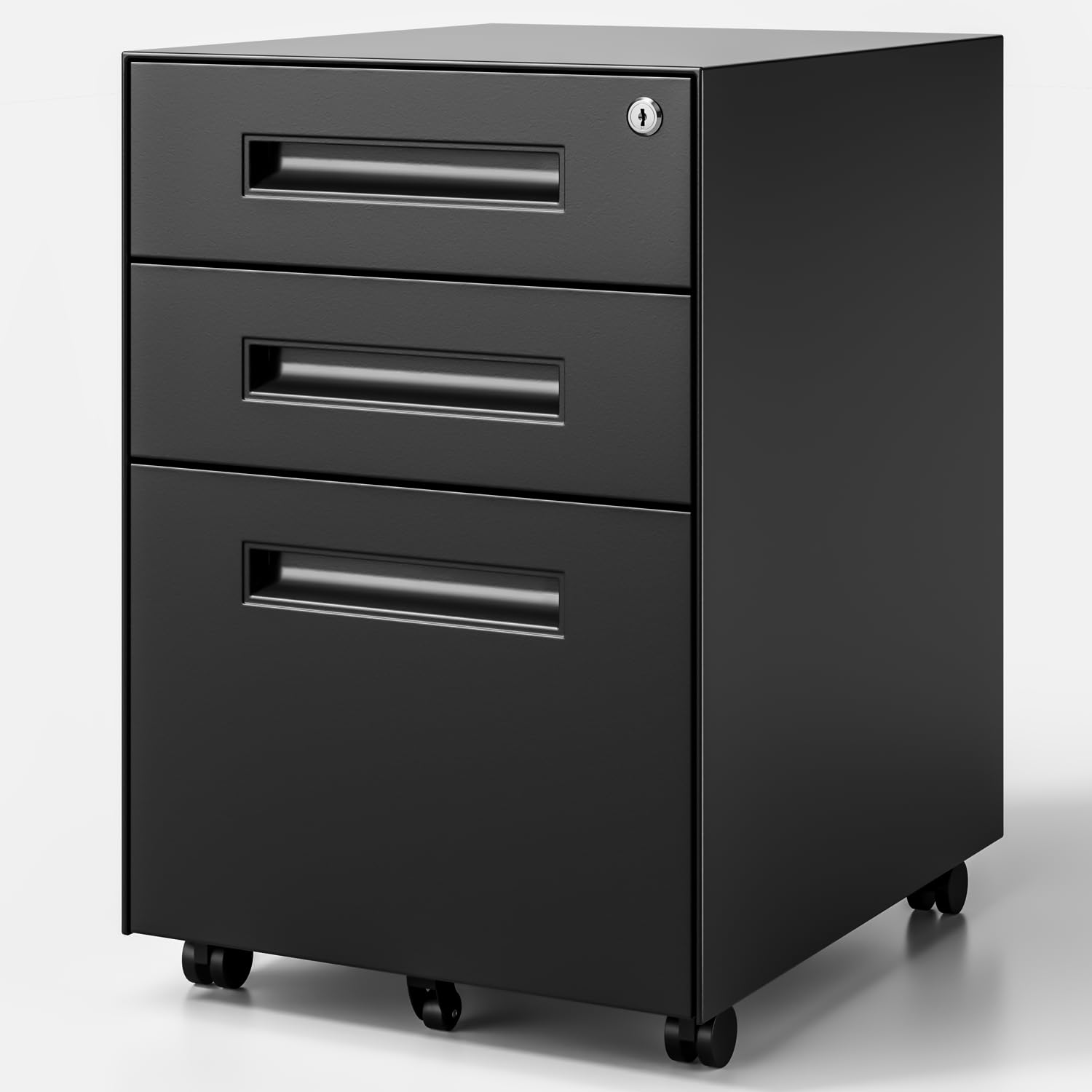 3 Drawer Mobile File Cabinet with Lock on Wheels