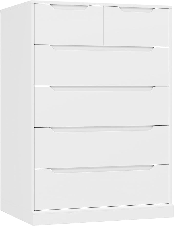 Modern 6 Drawer Dresser Tall Chest with Storage