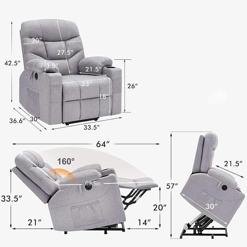 Power Lift Recliner Chair with Heated Massage