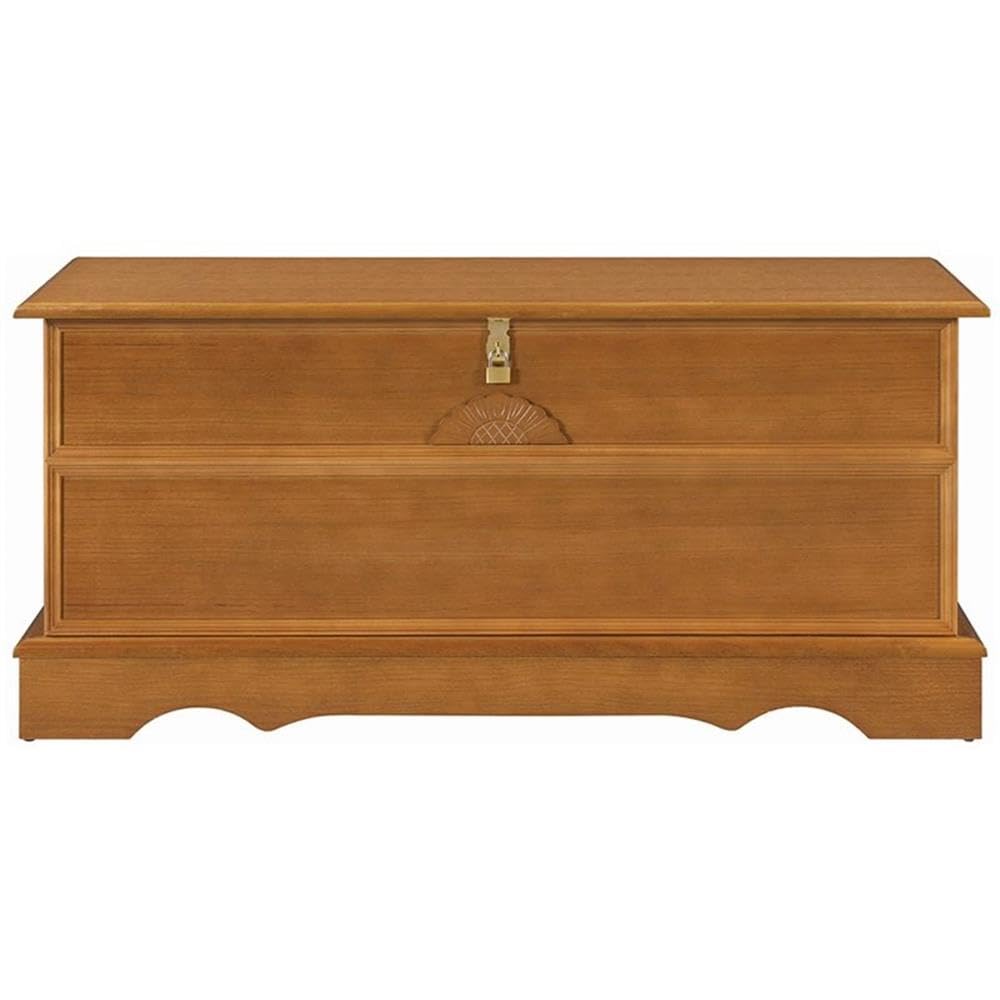 Cedar Wood Storage Blanket Chest Bench Honey Brown