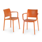 Stackable Outdoor Dining Armchair Set of 2