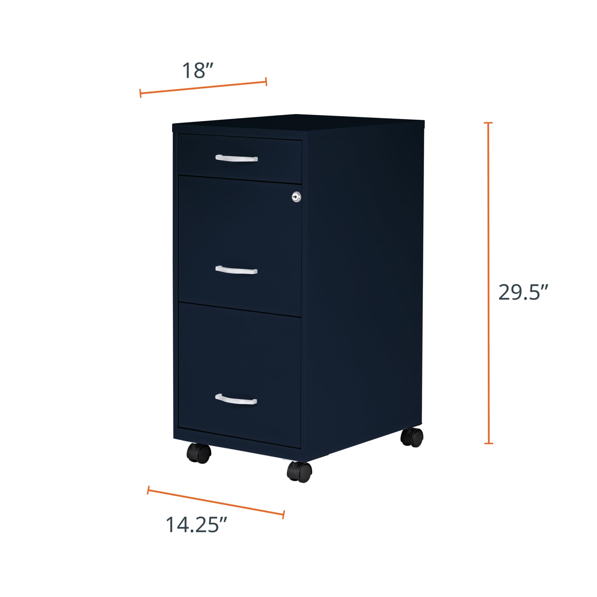3-Drawer Mobile File Cabinet