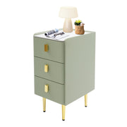 Nightstand with Drawers and Metal Legs