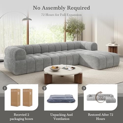 122" Modular L-Shape Sectional Sofa with Chaise Lounge