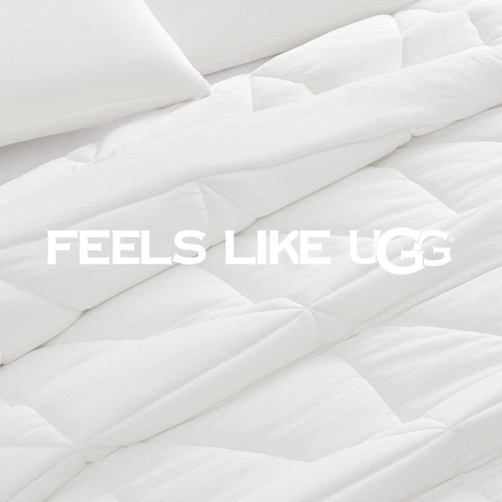 King Comforter Set 3-Piece Reversible Plush Bedding Snow White