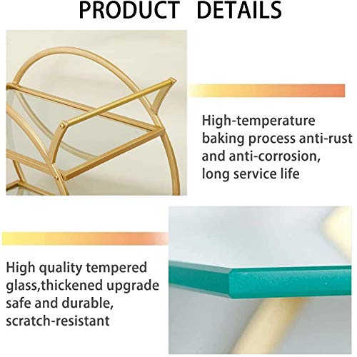 Bar Cart with 2 Mirrored Shelves and Locking Wheels